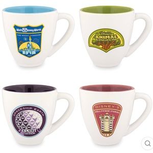 Disney Parks Walt Disney World Passport Collection Coffee Espresso Cups 4-set